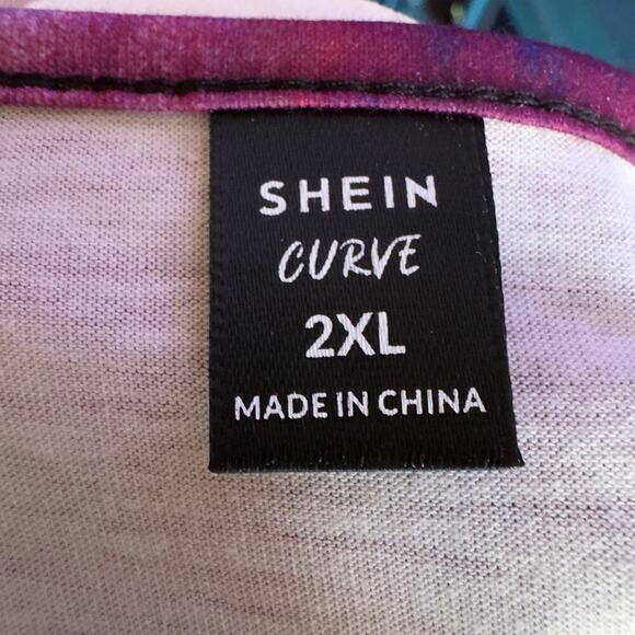 Colorful Tie Dye Blouse with Tie Up Chest - Size 2XL - Picture 2 of 7